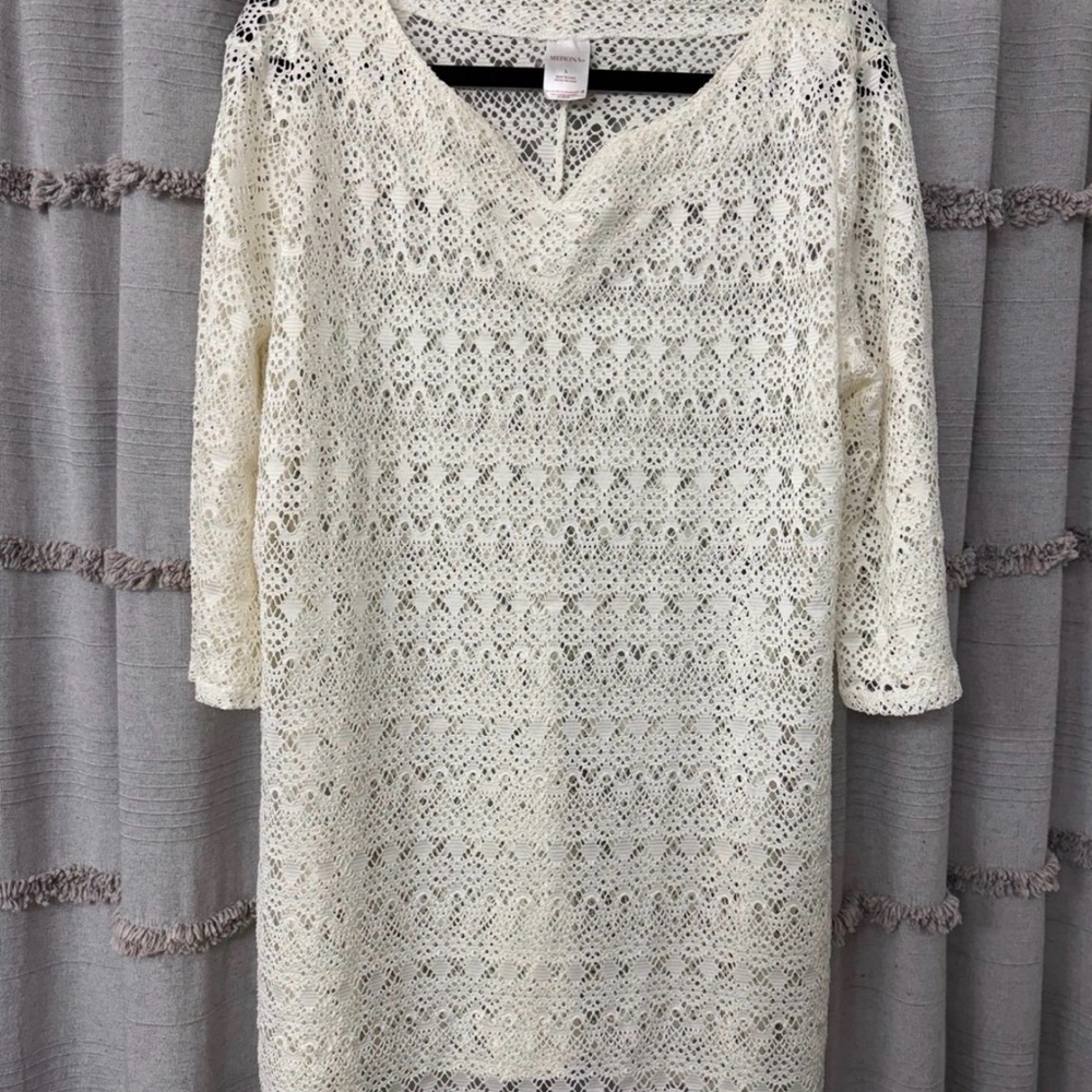 Merona Ivory Lace Swimsuit Coverup Resort Cruise Beach - SIZE L